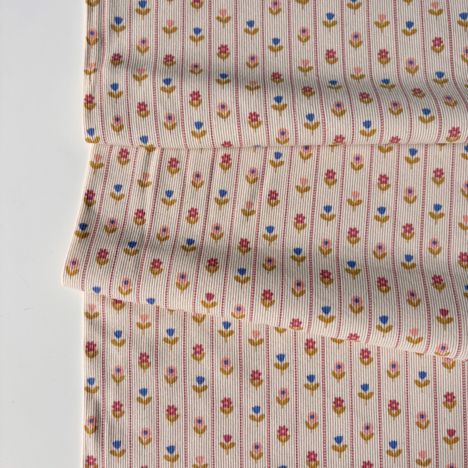 RIB JERSEY NATURAL flowers